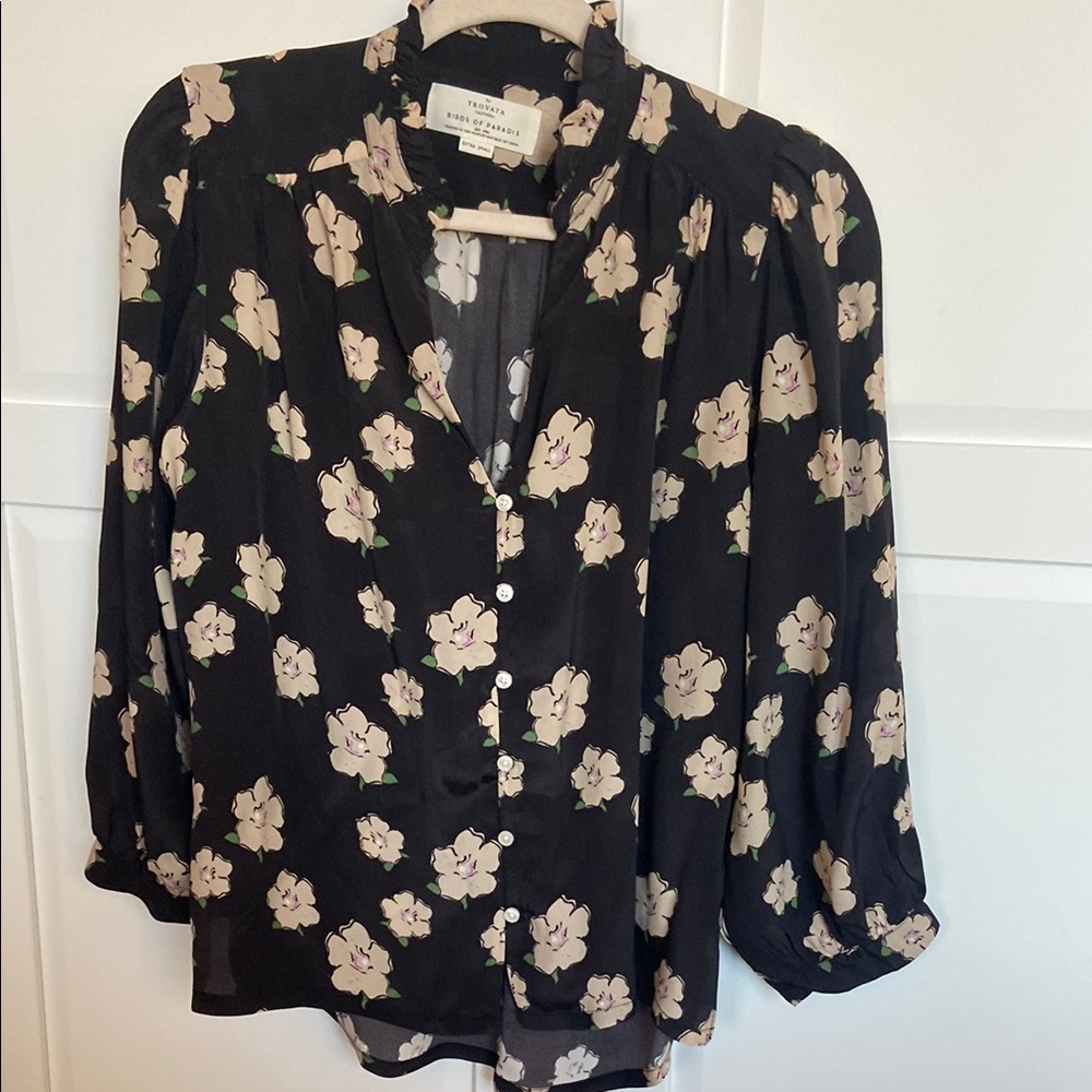 Trovata Birds of Paradise silk blouse